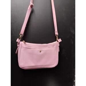 Florelli CROSSBODY PINK PEBBLED PURSE LONG ADJUSTABLE STRAP Stylish